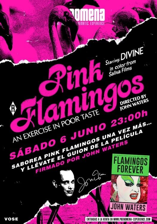 Caratula PINK FLAMINGOS + GUION DEL FILM FIRMADO POR JOHN WATERS (Proyección en VOSE)